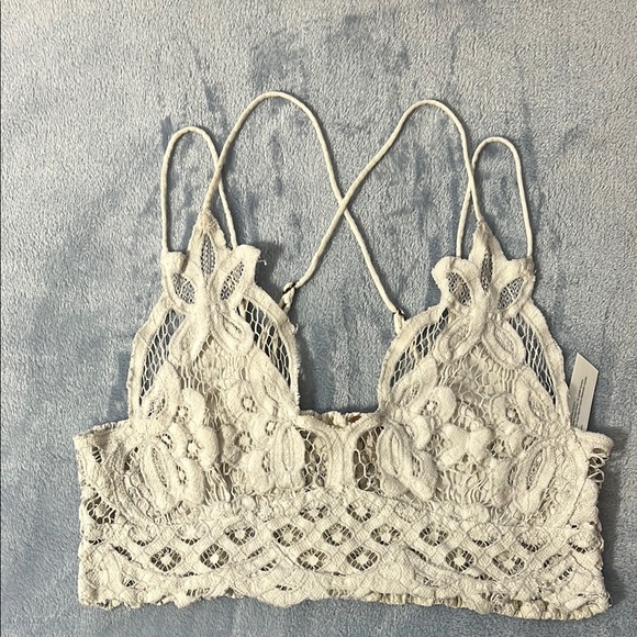 Free People Other - Free People Adella Cream Lace Strappy Bralette